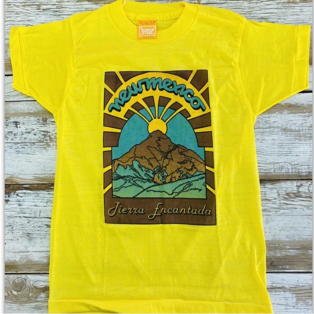 Vintage 70s dead stock kids t-shirt New Mexico sunshine size XS, Small